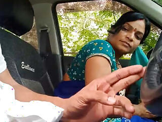 Desi married Bhabhi giving blowjob to lover in car Hindi Audio